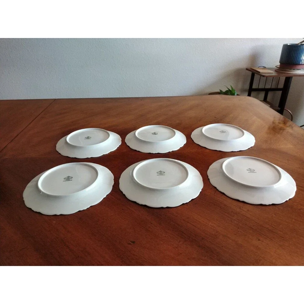 Set Lot 6x Tirschenreuth Baronesse Bread Butter Plate 6.75” Wht Germany Bavaria